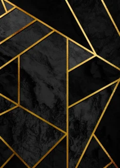 Gold & Black Marble Plakat (21x29.7 cm (A4))