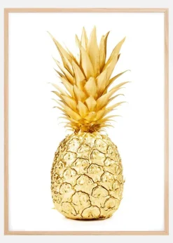 Gold Pineapple Plakat (21x29.7 cm (A4))
