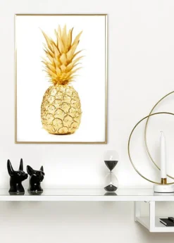 Gold Pineapple Plakat (21x29.7 cm (A4))