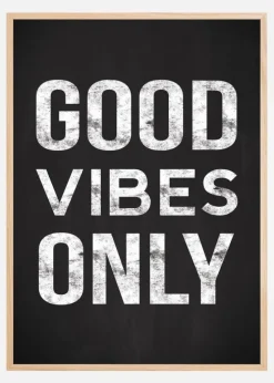 Good vibes only - Sort Plakat (21x29.7 cm (A4))