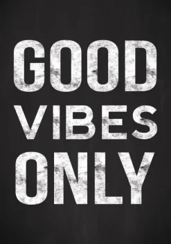 Good vibes only - Sort Plakat (21x29.7 cm (A4))