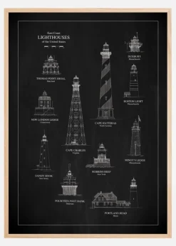 Griffelbillede - Fyr - East Coast Plakat (21x29.7 cm (A4))