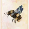 Grunge Watercolour Bee Plakat (21x29.7 cm (A4))
