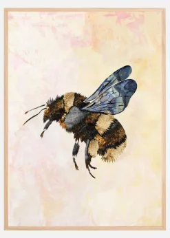 Grunge Watercolour Bee Plakat (21x29.7 cm (A4))