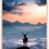 Heavenly Blue Deer Plakat (21x29.7 cm (A4))