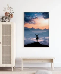 Heavenly Blue Deer Plakat (21x29.7 cm (A4))