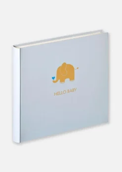 Hello Babyalbum Blå - 25x28 cm (50 Hvide sider / 25 blade)