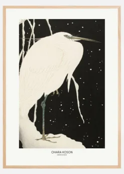 Heron In The Snow Plakat (21x29.7 cm (A4))