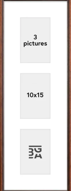 Horndal Collageramme I Valnød - 3 Billeder (10x15 cm)
