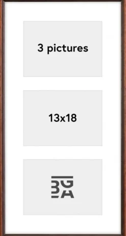 Horndal Collageramme IX Valnød - 3 Billeder (13x18 cm)