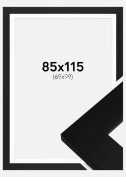 Härjedalen Sort 85x115 cm - Passepartout Hvid 70x100 cm