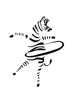 Hula Hoop Zebra Plakat (21x29.7 cm (A4))