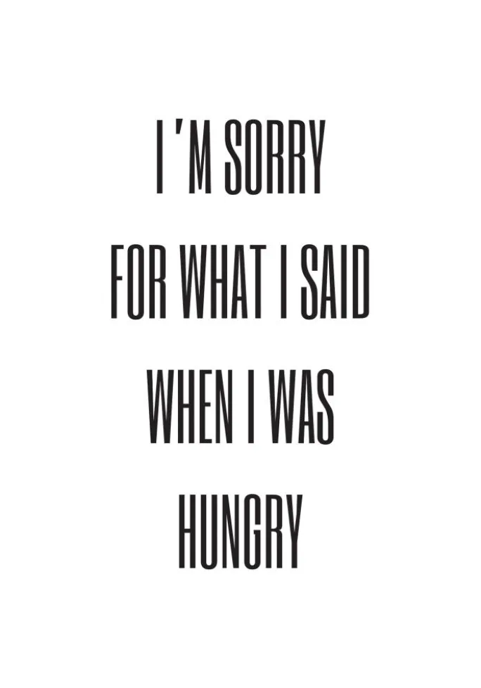 I'm sorry for what i said when was hungry Plakat (21x29.7 cm (A4))