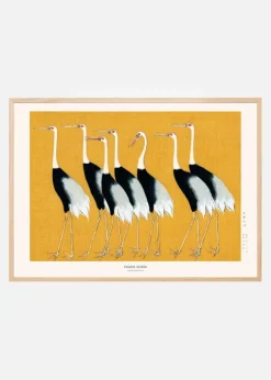 Japanese Red Crown Crane Plakat (21x29.7 cm (A4))