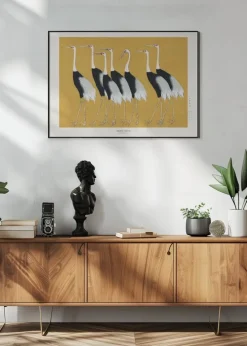 Japanese Red Crown Crane Plakat (21x29.7 cm (A4))