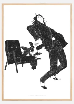 Jlr Dancingathome6 Blackandwhite Copy Plakat (21x29.7 cm (A4))