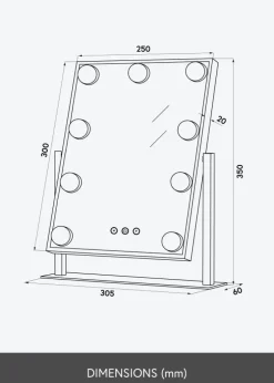 KAILA Makeupspejl Hollywood 9 Hvid 25x30 cm