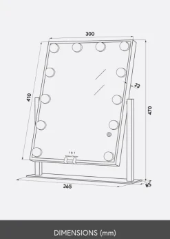 KAILA Makeupspejl Hollywood 12 med Trådløs Oplader Hvid 30x41 cm