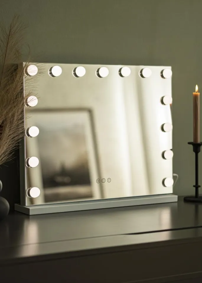 KAILA Makeupspejl Hollywood 15 Hvid 58x46 cm