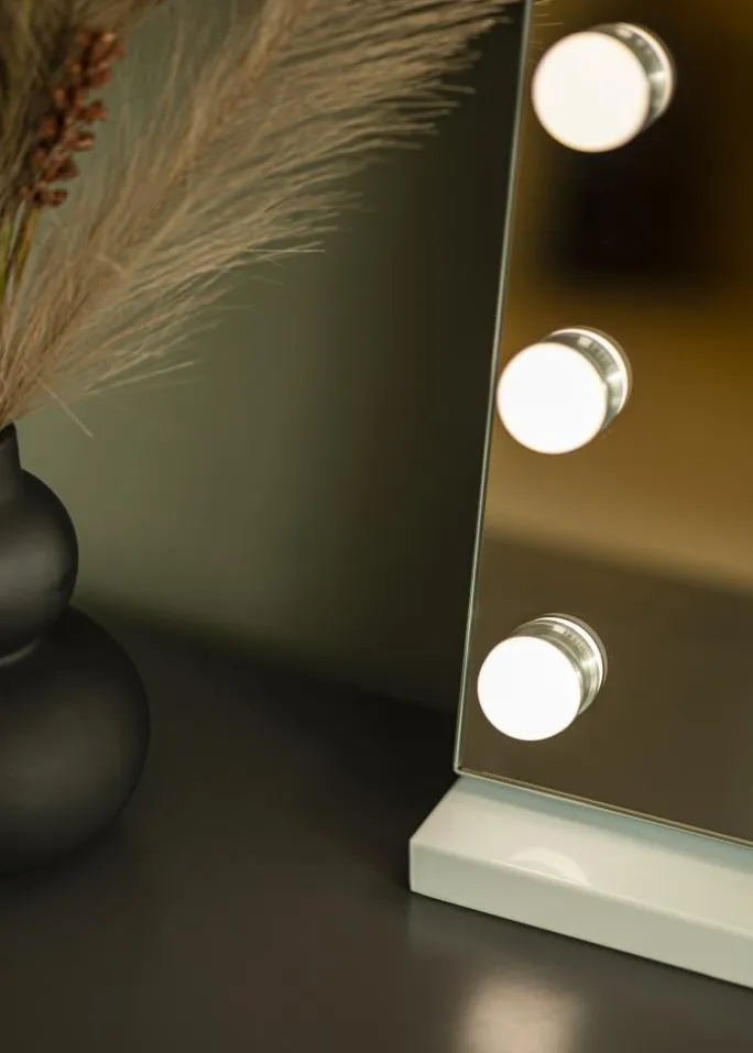 KAILA Makeupspejl Hollywood 15 Hvid 58x46 cm