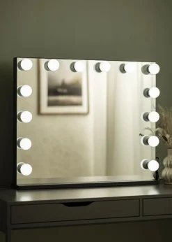 KAILA Makeupspejl Hollywood Edge 14 E27 Sort 80x65 cm