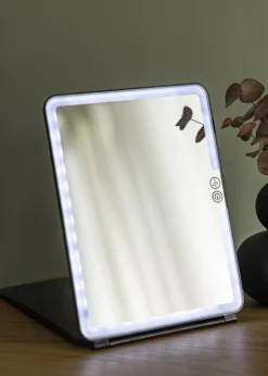 KAILA Makeupspejl Travel LED Genopladelig Sort 19x25 cm