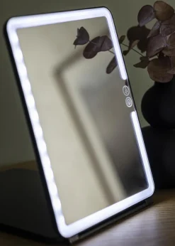 KAILA Makeupspejl Travel LED Genopladelig Sort 19x25 cm