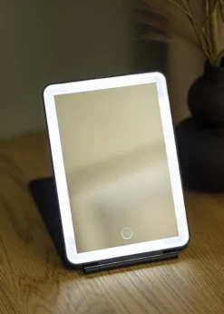 KAILA Makeupspejl Travel LED Genopladelig Sort 14x20 cm