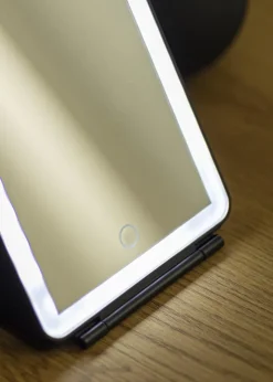 KAILA Makeupspejl Travel LED Genopladelig Sort 14x20 cm