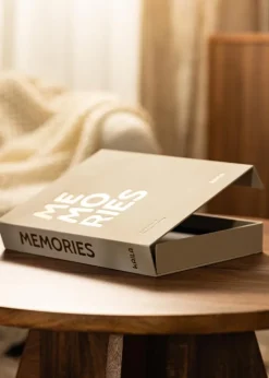 KAILA MEMORIES Cream - Coffee Table Photo Album (60 Sorte Sider / 30 Blade)