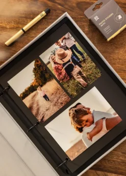 KAILA MEMORIES Grey - Coffee Table Photo Album (60 Sorte Sider / 30 Blade)