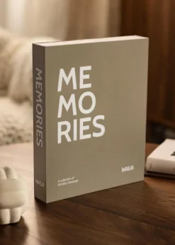 KAILA MEMORIES Grey/White - Coffee Table Photo Album (60 Sorte Sider / 30 Blade)