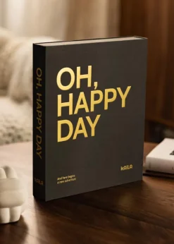 KAILA OH HAPPY DAY Black - Coffee Table Photo Album (60 Sorte Sider / 30 Blade)