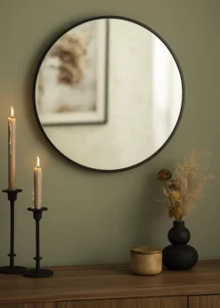 KAILA Round Mirror - Edge Black 50 cm Ø