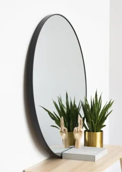 KAILA Round Mirror - Edge Black 110 cm Ø