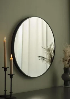 KAILA Round Mirror - Edge Black 60 cm Ø
