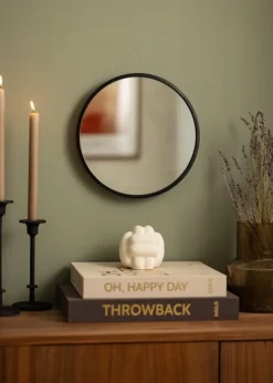 KAILA Round Mirror - Edge Black 30 cm Ø