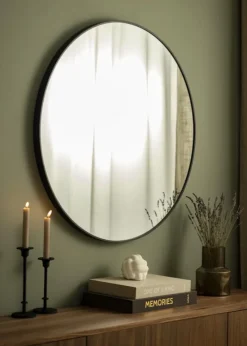 KAILA Round Mirror - Edge Black 90 cm Ø