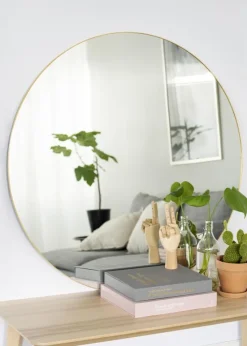 KAILA Round Mirror - Thin Brass 100 cm Ø
