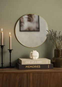 KAILA Round Mirror - Thin Brass 40 cm Ø