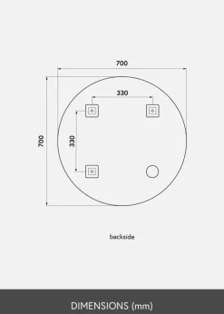 KAILA Rundt Spejl Dark Bronze 70 cm Ø