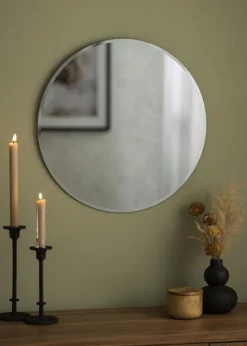 KAILA Rundt Spejl Dark Smoked Grey Deluxe 50 cm Ø