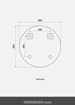 KAILA Rundt Spejl Dark Smoked Grey Deluxe 50 cm Ø