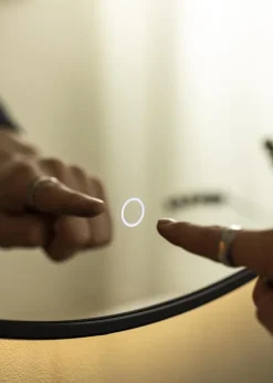 KAILA Spejl Circle LED Sort 80 cm Ø