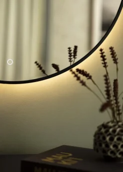 KAILA Spejl Circle LED Sort 80 cm Ø