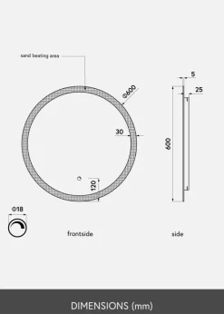 KAILA Spejl Circular LED 60 cm Ø