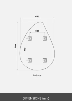 KAILA Spejl Deluxe Drop 65x90 cm