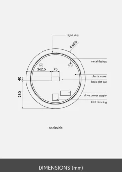 KAILA Spejl LED 60 cm Ø