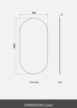 KAILA Spejl Oval Rose Gold 50x100 cm