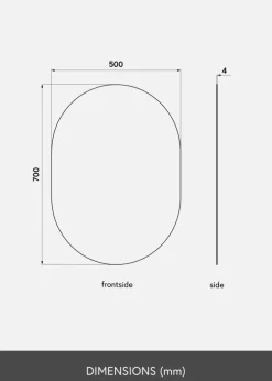 KAILA Spejl Oval Rose Gold 50x70 cm